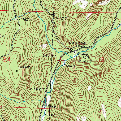Topographic Map of Deerhorn Creek, WA