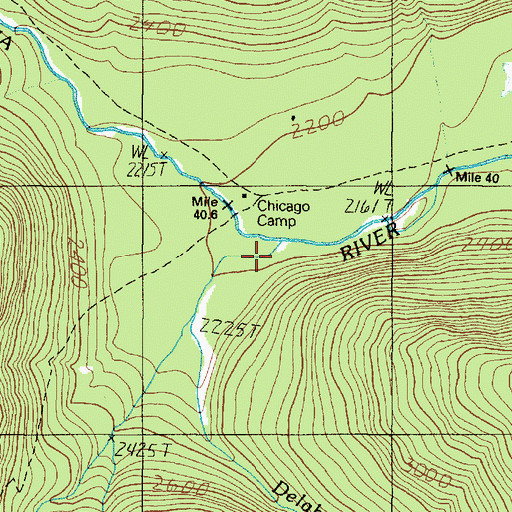 Topographic Map of Delabarre Creek, WA