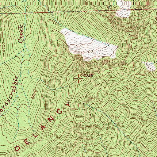 Topographic Map of Delancy Ridge, WA