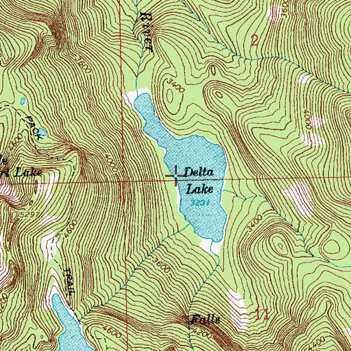 Topographic Map of Delta Lake, WA