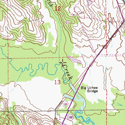 Topographic Map of Island Creek, AL
