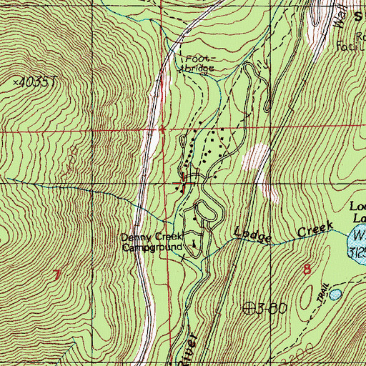 Topographic Map of Denny Creek, WA