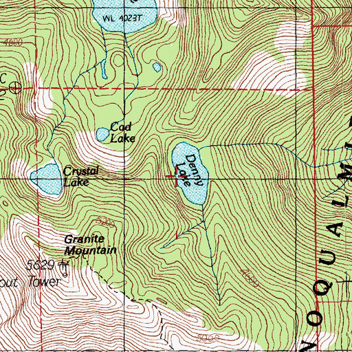 Topographic Map of Denny Lake, WA
