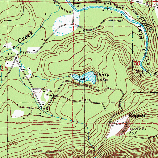 Topographic Map of Derry Lake, WA