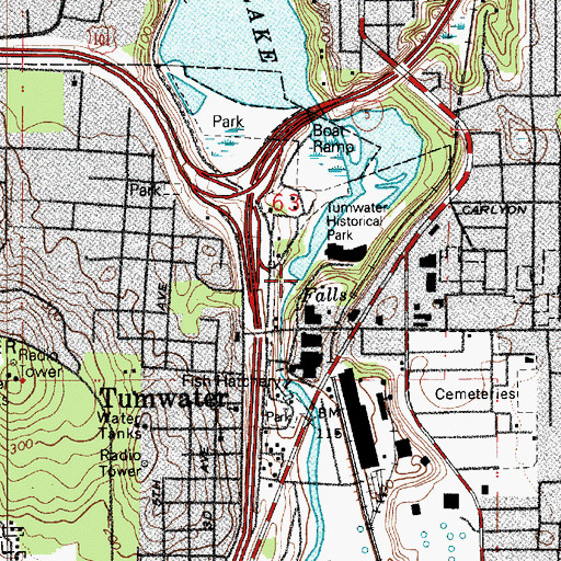 Topographic Map of Deschutes River, WA
