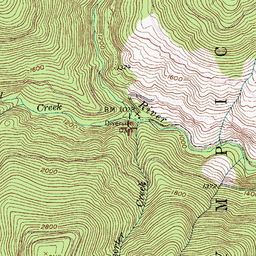 Topographic Map of Deserter Creek, WA
