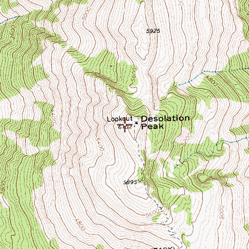 Topographic Map of Desolation Peak, WA