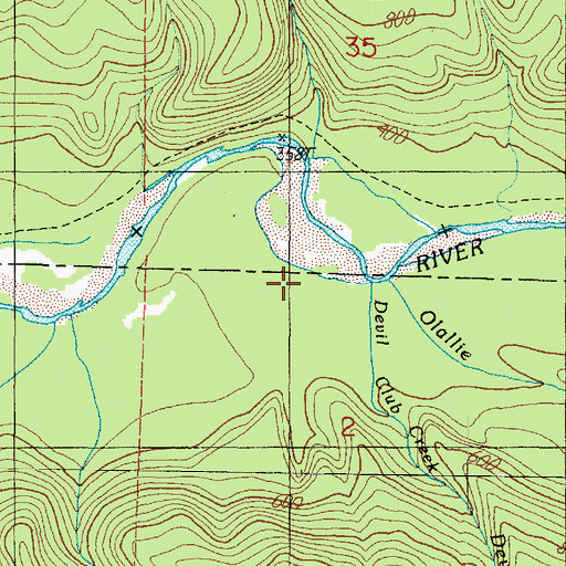Topographic Map of Devil Club Creek, WA