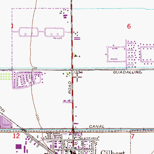Topographic Map of Village Center Shopping Center, AZ