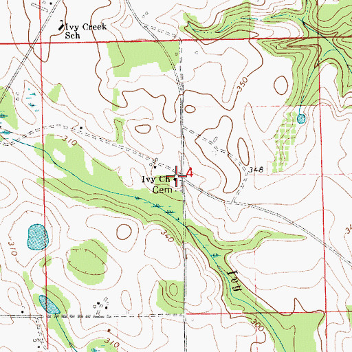 Topographic Map of Ivy Church, AL