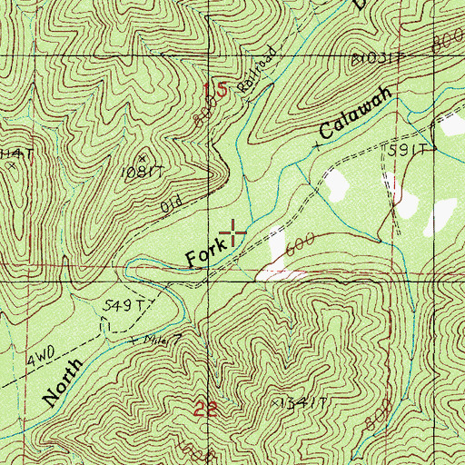 Topographic Map of Devils Creek, WA