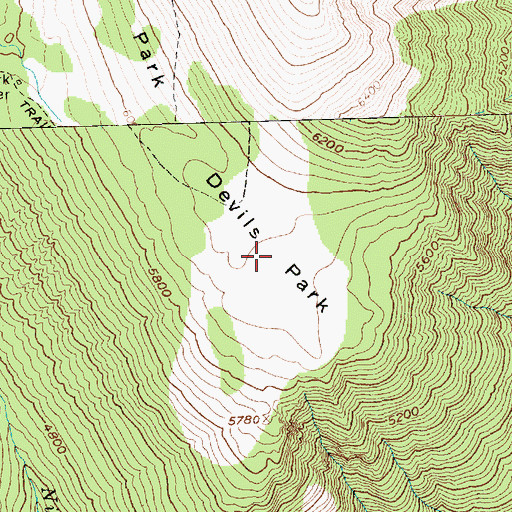 Topographic Map of Devils Park, WA