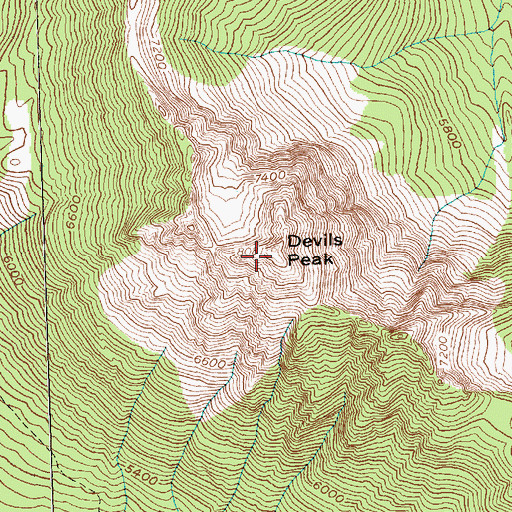 Topographic Map of Devils Peak, WA