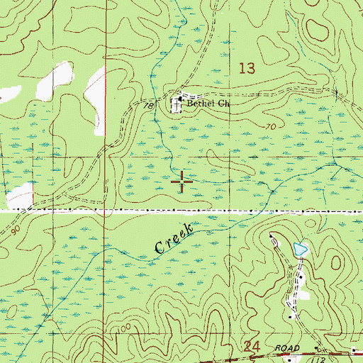 Topographic Map of Jacks Branch, AL