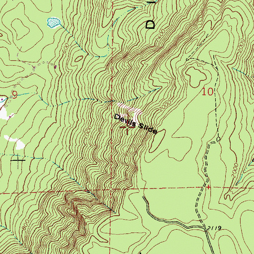 Topographic Map of Devils Slide, WA