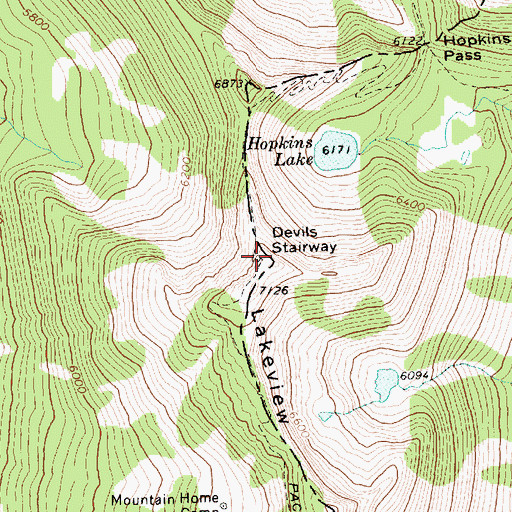 Topographic Map of Devils Stairway, WA