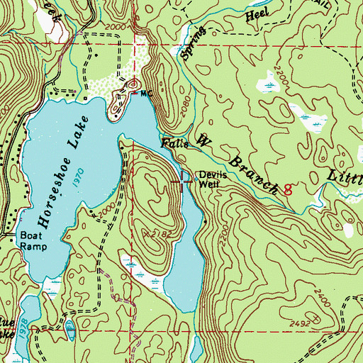 Topographic Map of Devils Well, WA