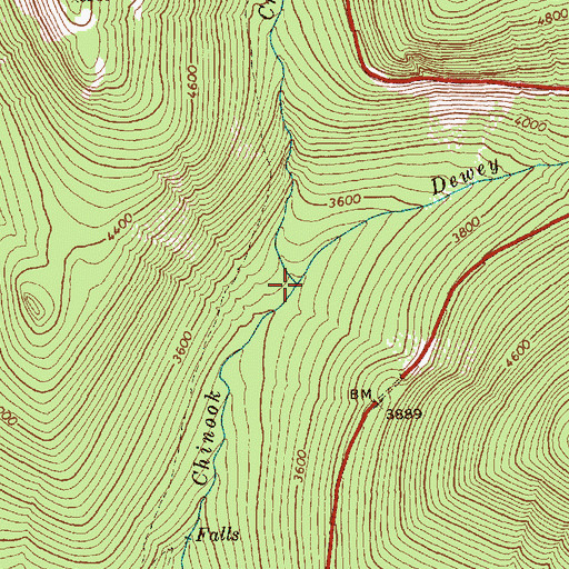 Topographic Map of Dewey Creek, WA