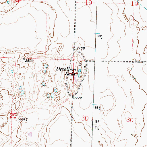 Topographic Map of Dezellem Lake, WA