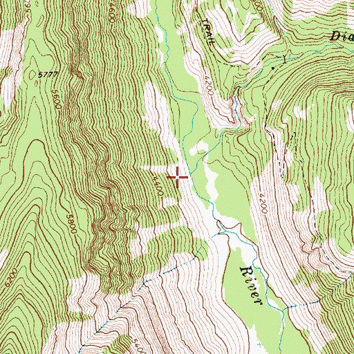Topographic Map of Diamond Creek, WA