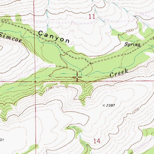 Topographic Map of Diamond Dick Creek, WA