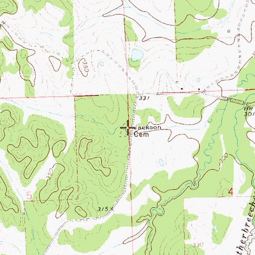 Topographic Map of Jackson Cemetery, AL