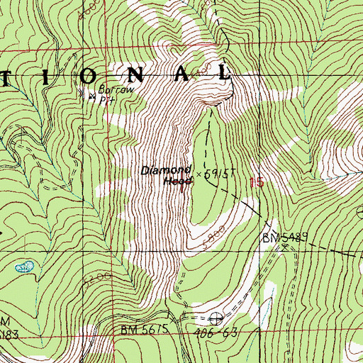 Topographic Map of Diamond Head, WA