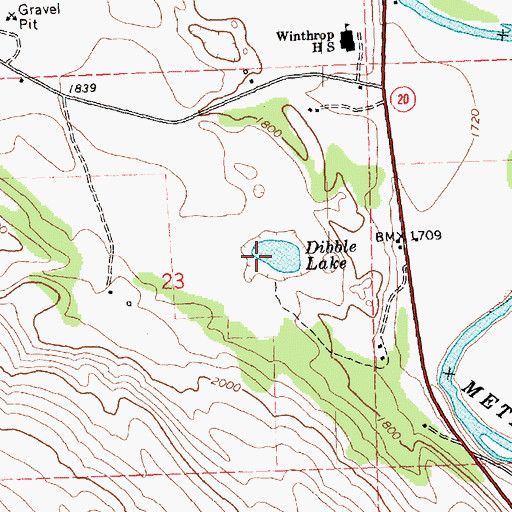 Topographic Map of Dibble Lake, WA