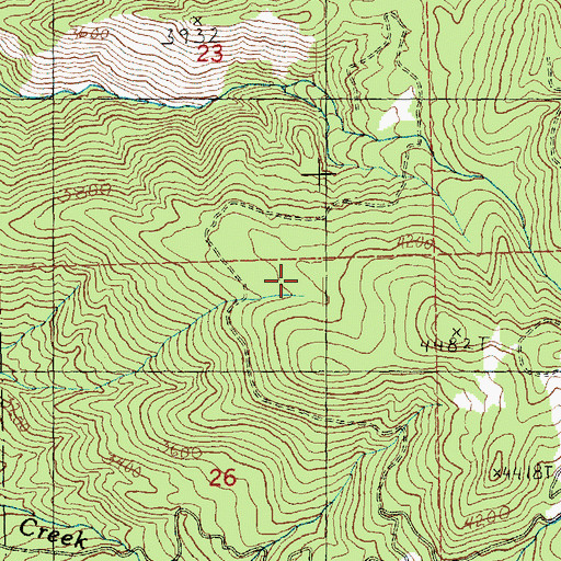 Topographic Map of Dickey Creek Trail, WA