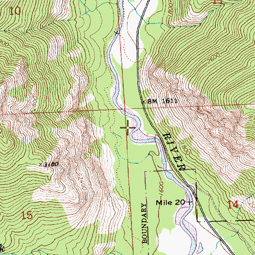 Topographic Map of Dill Creek, WA