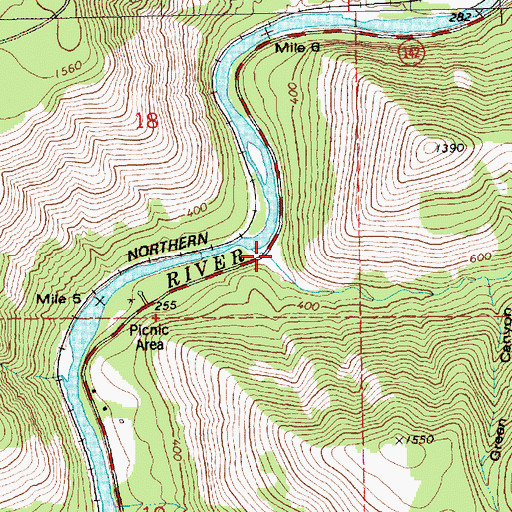 Topographic Map of Dillacort Canyon, WA