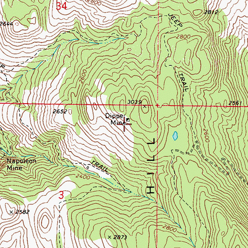 Topographic Map of Dipper Mine, WA