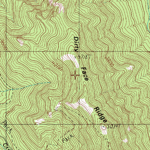 Topographic Map of Dirty Face Ridge, WA
