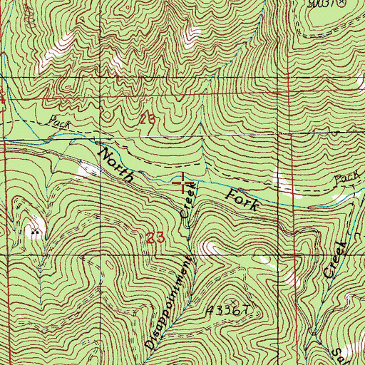Topographic Map of Disappointment Creek, WA