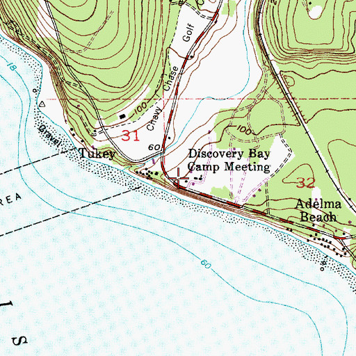 Topographic Map of Discovery Bay Camp Meeting, WA