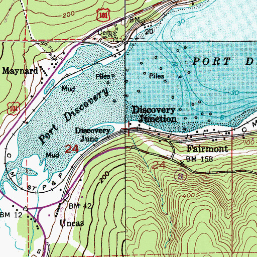 Topographic Map of Discovery Junction, WA