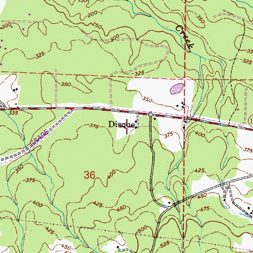 Topographic Map of Disque, WA