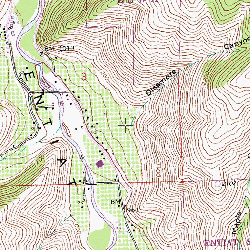 Topographic Map of Dissmore Canyon, WA