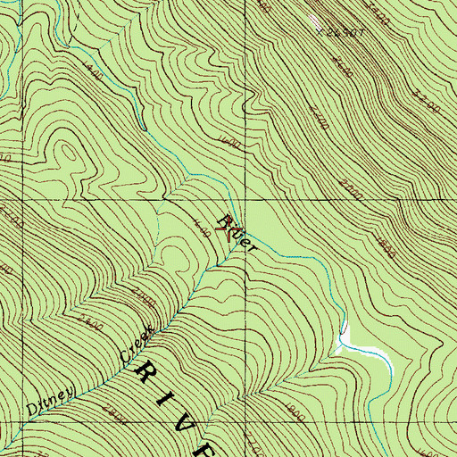 Topographic Map of Ditney Creek, WA
