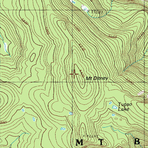 Topographic Map of Mount Ditney, WA