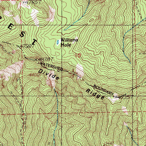 Topographic Map of Divide Ridge, WA