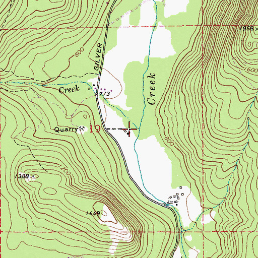 Topographic Map of Doaks Creek, WA