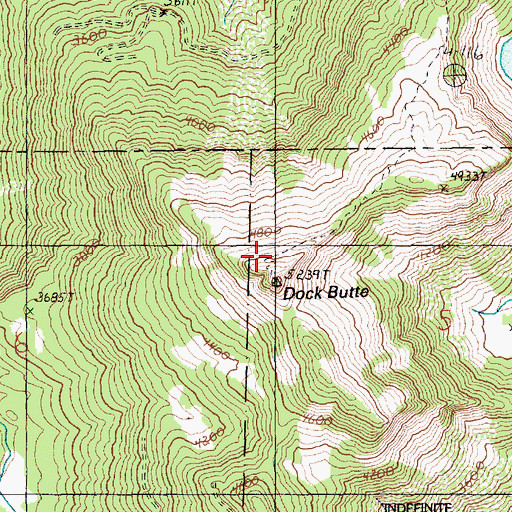 Topographic Map of Dock Butte, WA