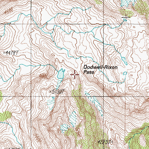 Topographic Map of Dodwell-Rixon Pass, WA