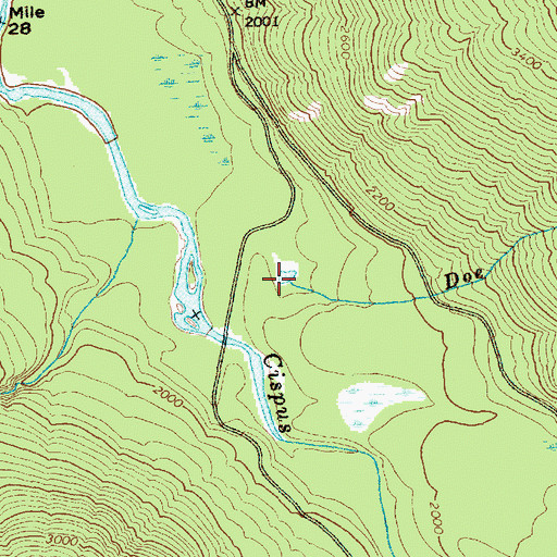 Topographic Map of Doe Creek, WA