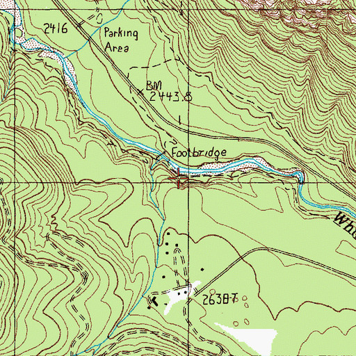 Topographic Map of Doe Creek, WA