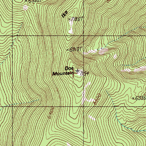 Topographic Map of Doe Mountain, WA