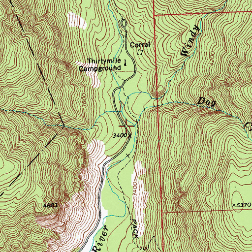 Topographic Map of Dog Creek, WA
