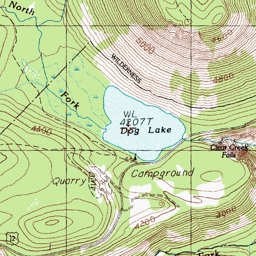 Topographic Map of Dog Lake, WA