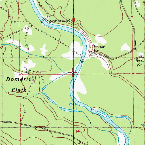 Topographic Map of Domerie Creek, WA